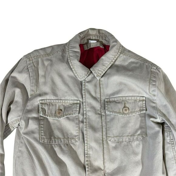 Talbots Boys Jacket Beige Lined Pockets Collared Snap Zipper 100% Cotton 16 - Picture 5 of 12